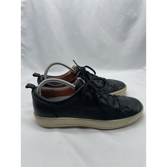 Ecco Shoes Black Soft Leather Lace Up Sneaker‎ Casual Golf WMN 41 US 10 - Picture 4 of 11